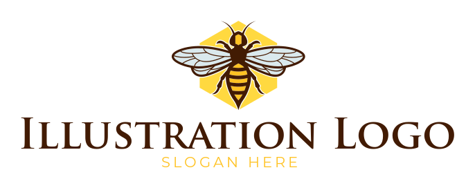 illustration-of-bee-in-yellow-hexagon-9079ld